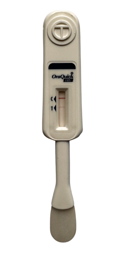 HIV positive test result showing two lines