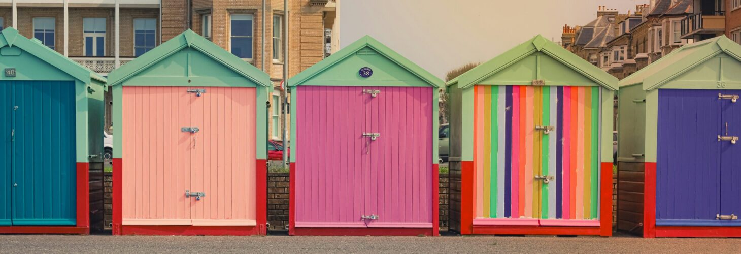 brighton hove sea huts colourful rainbow