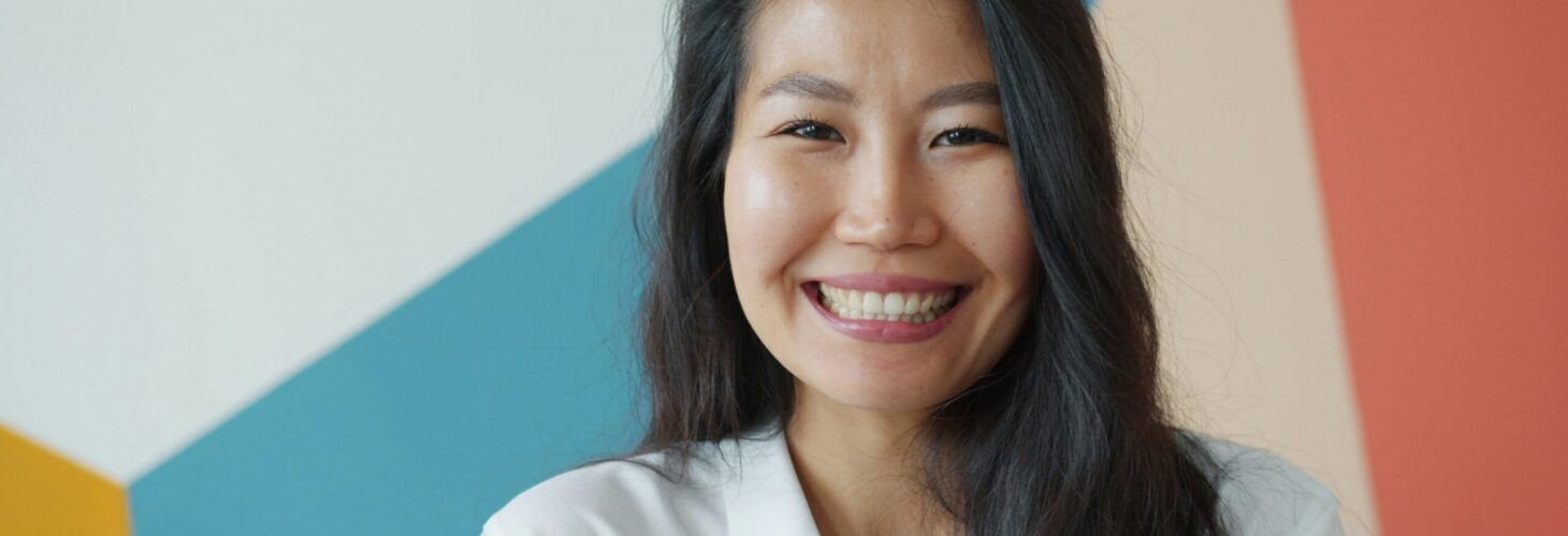 woman smiling black hair