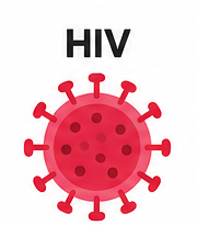HIV virus symbol labelled HIV